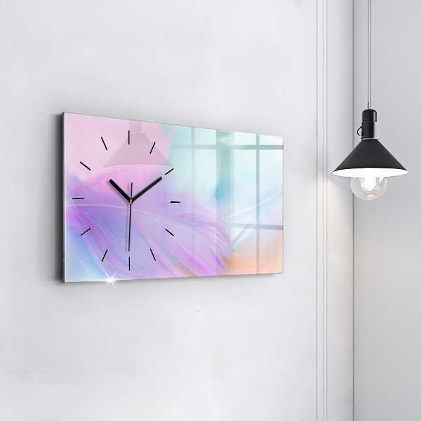 Reloj horizontal Plumas de colores