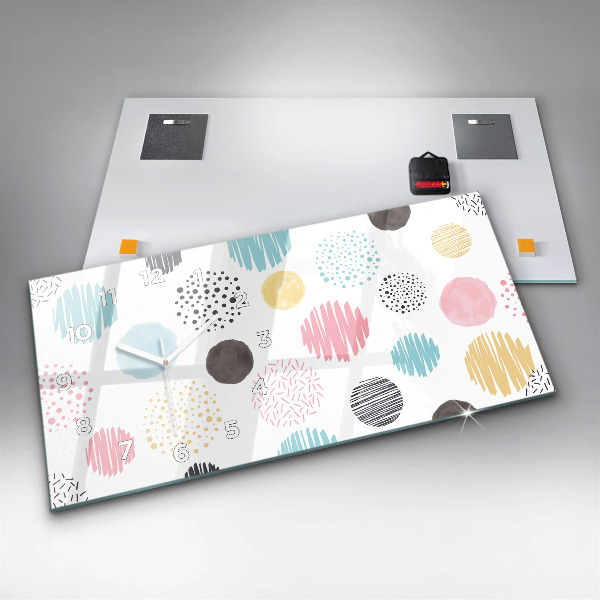 Reloj de cristal horizontal Patrón geométrico