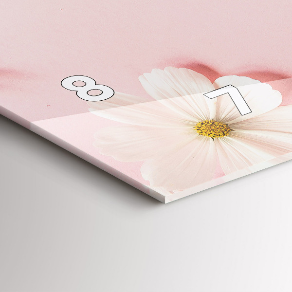 Reloj de cristal horizontal Flores de margarita