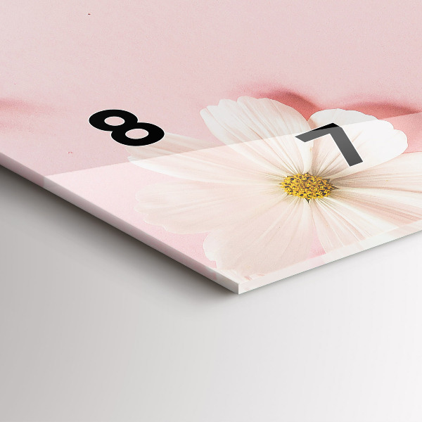 Reloj de cristal horizontal Flores de margarita