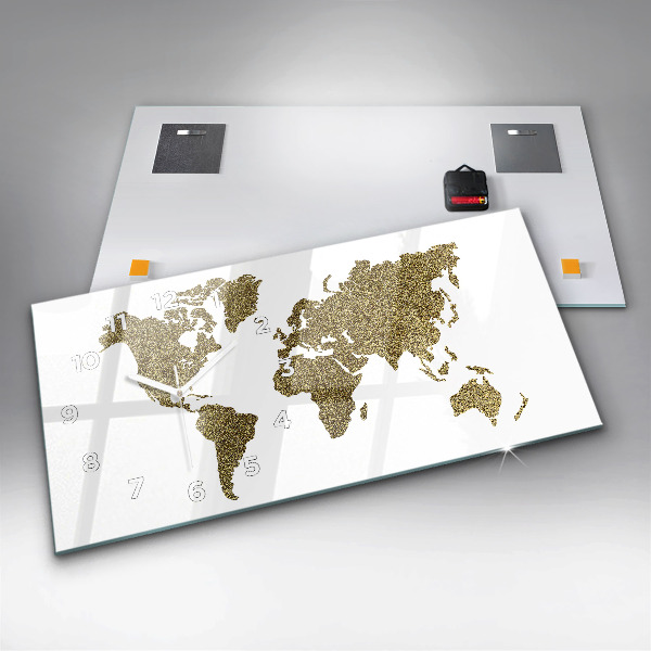 Reloj de cristal horizontal Mapamundi