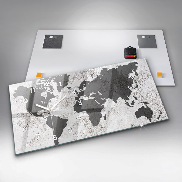 Reloj horizontal Mapamundi de hormigón
