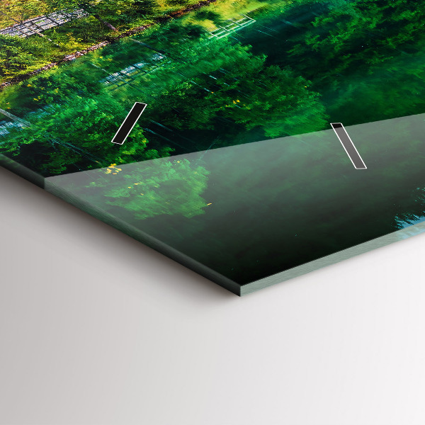 Reloj de cristal horizontal Paisaje lacustre