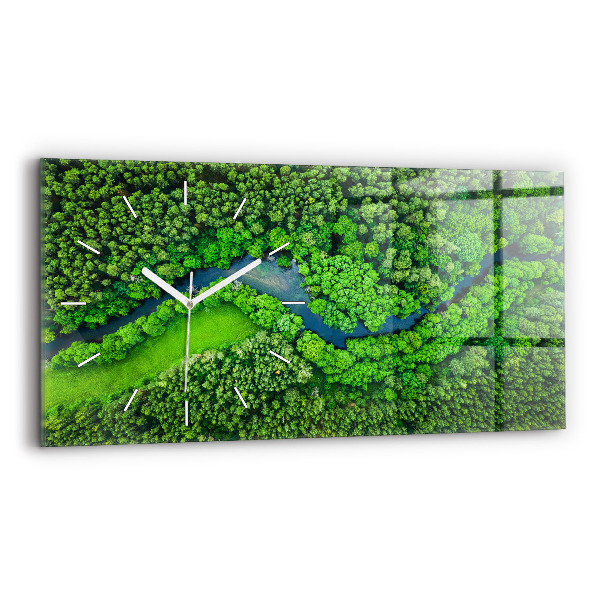 Reloj horizontal Río en el bosque