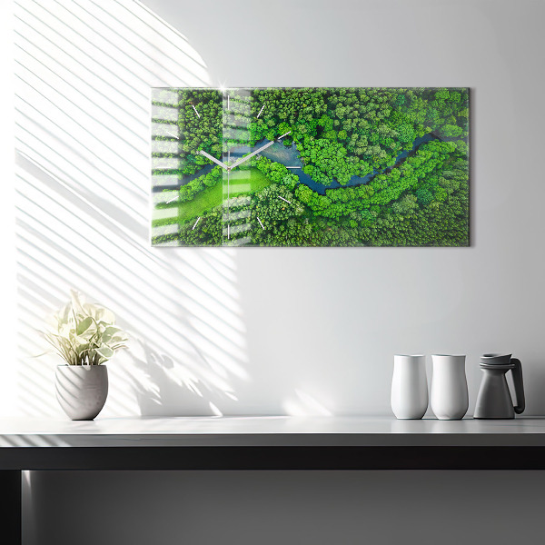 Reloj horizontal Río en el bosque