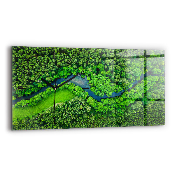 Reloj horizontal Río en el bosque