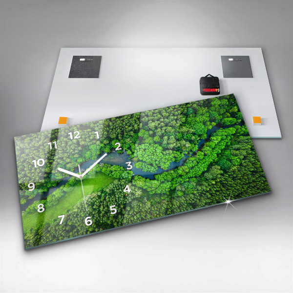 Reloj horizontal Río en el bosque