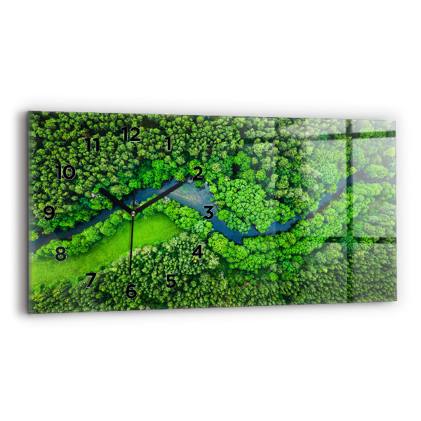 Reloj horizontal Río en el bosque