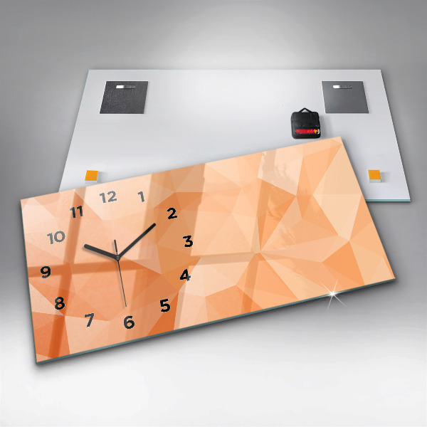 Reloj de cristal horizontal Triángulos abstractos