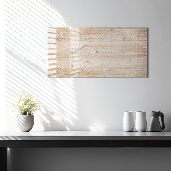 Reloj de cristal horizontal Textura de madera