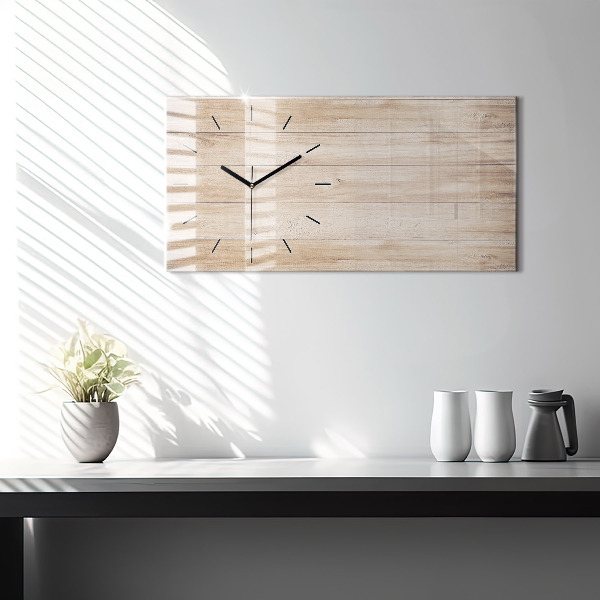 Reloj de cristal horizontal Textura de madera