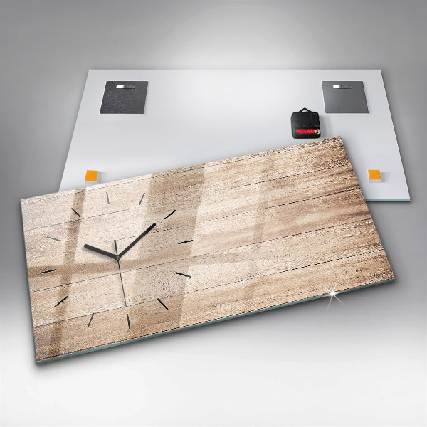 Reloj de cristal horizontal Textura de madera