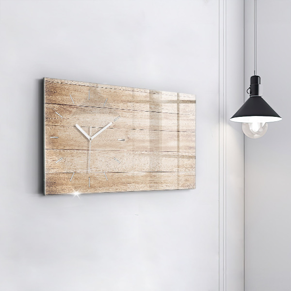 Reloj de cristal horizontal Textura de madera