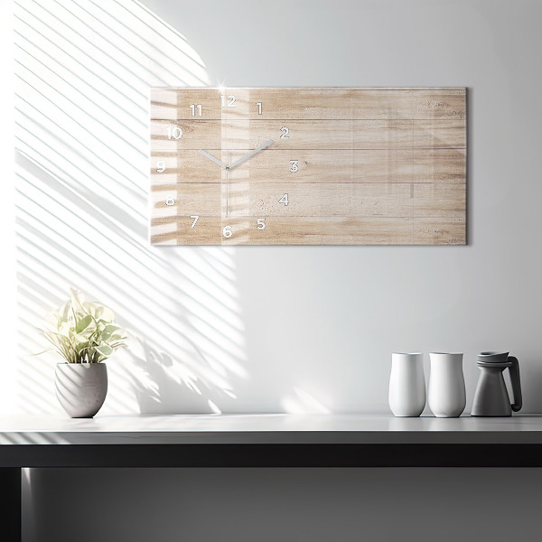 Reloj de cristal horizontal Textura de madera
