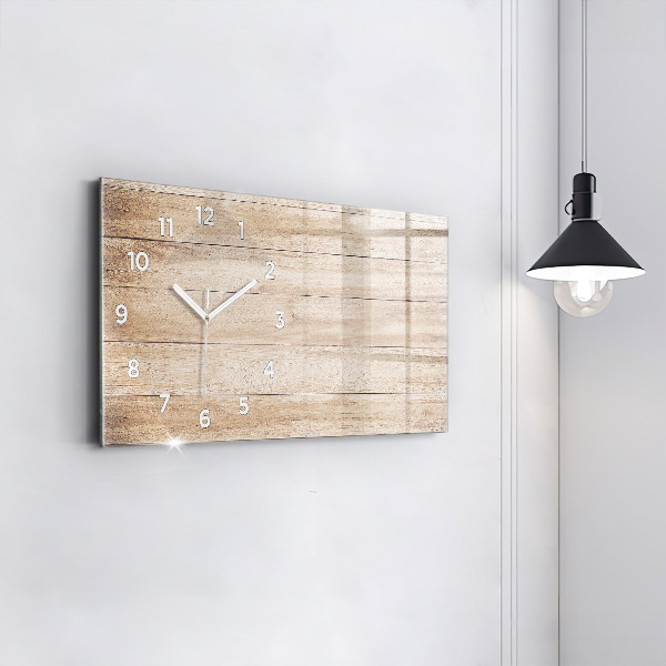 Reloj de cristal horizontal Textura de madera