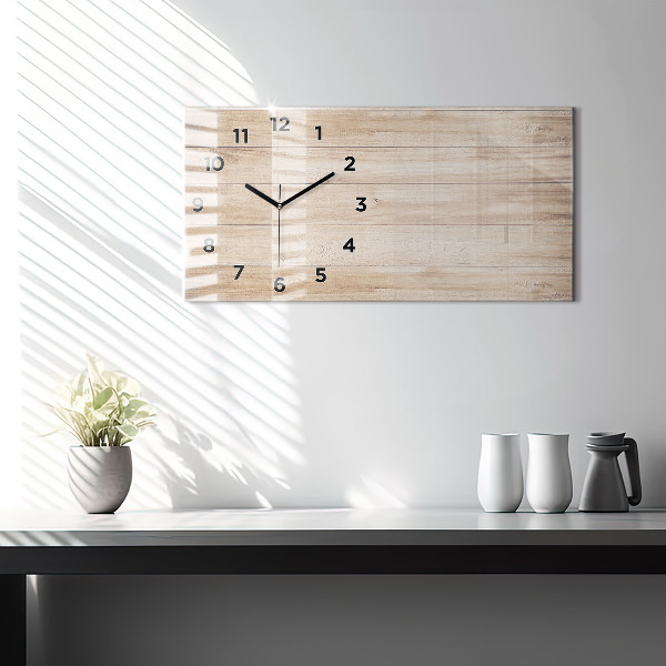 Reloj de cristal horizontal Textura de madera