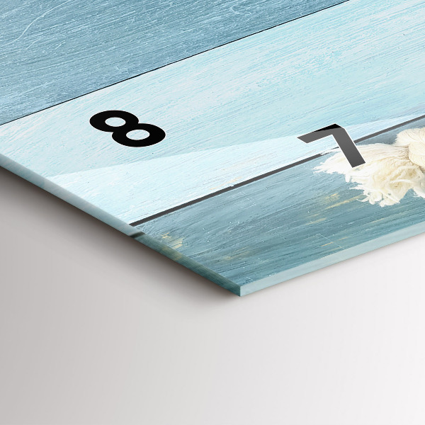 Reloj horizontal Tablas rayas y concha