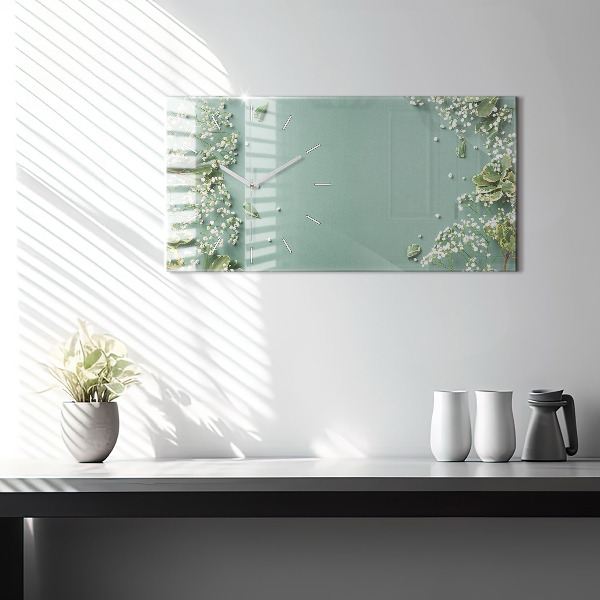 Reloj horizontal Flores delicadas