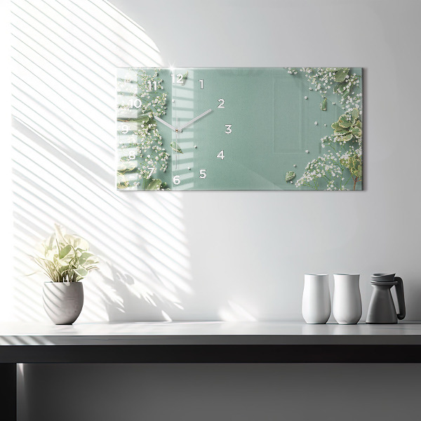 Reloj horizontal Flores delicadas