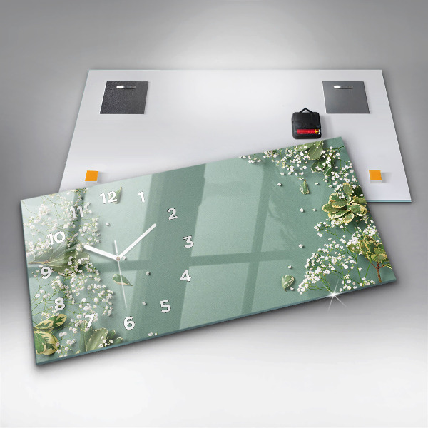 Reloj horizontal Flores delicadas