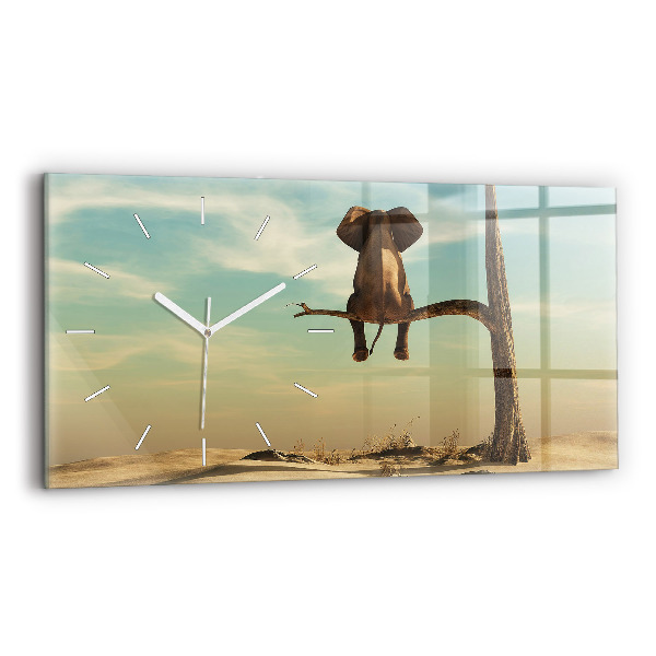 Reloj horizontal Elefante en un árbol