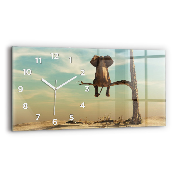 Reloj horizontal Elefante en un árbol
