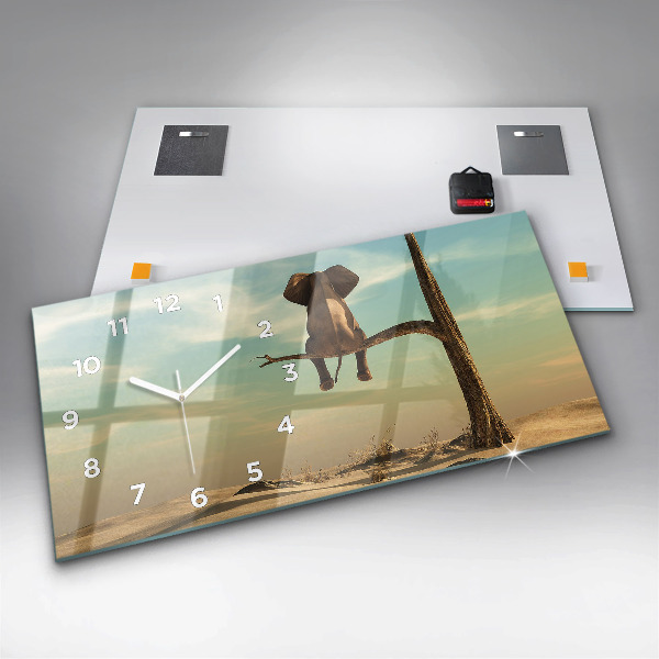 Reloj horizontal Elefante en un árbol