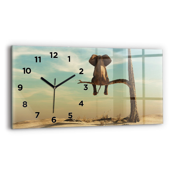 Reloj horizontal Elefante en un árbol