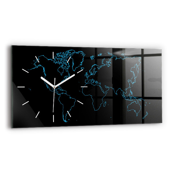 Reloj de cristal horizontal Contornos de un mapamundi