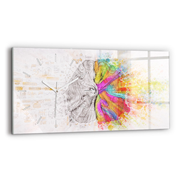 Reloj de cristal horizontal Cerebro abstracto
