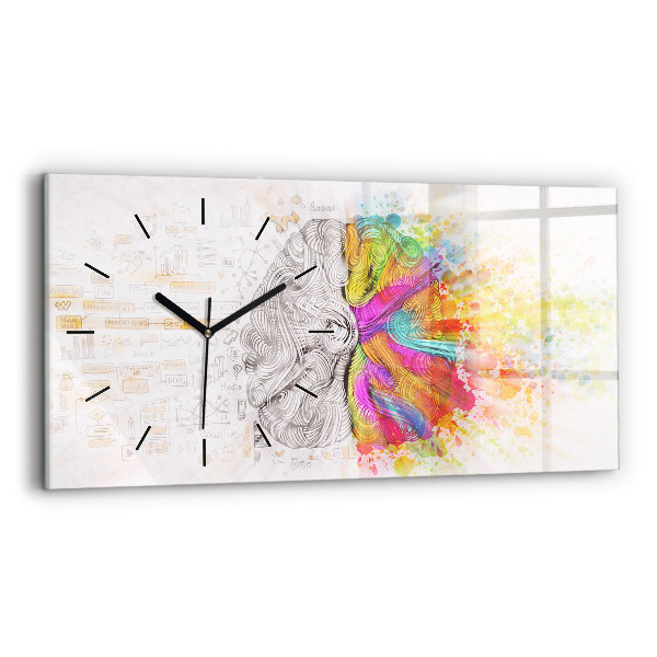 Reloj de cristal horizontal Cerebro abstracto