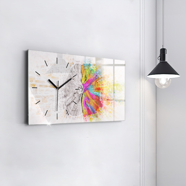 Reloj de cristal horizontal Cerebro abstracto