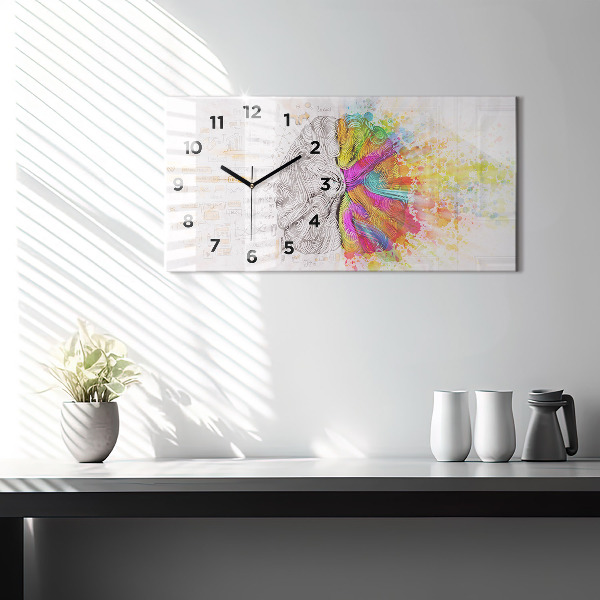 Reloj de cristal horizontal Cerebro abstracto