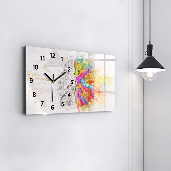 Reloj de cristal horizontal Cerebro abstracto