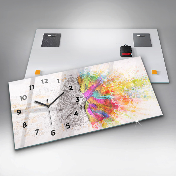 Reloj de cristal horizontal Cerebro abstracto