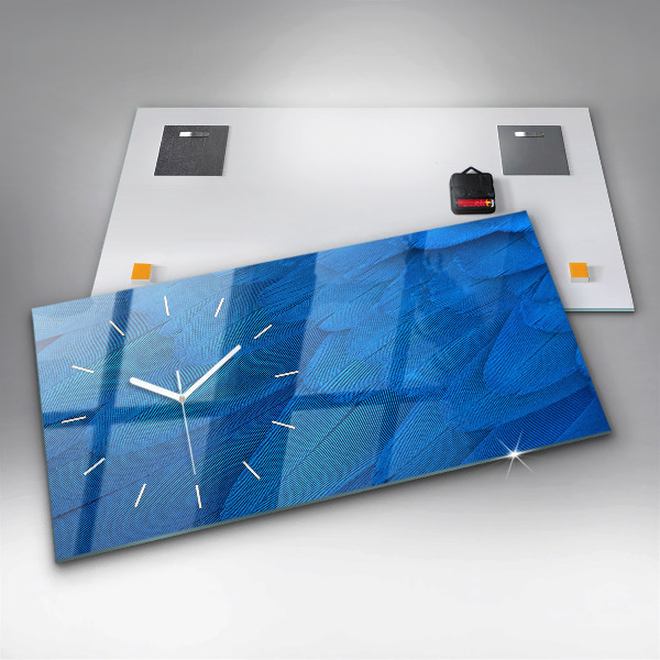 Reloj de cristal horizontal Pluma de ave