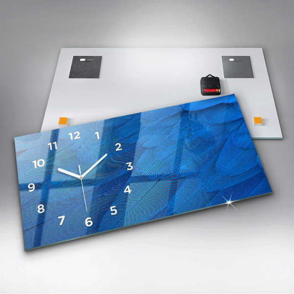 Reloj de cristal horizontal Pluma de ave