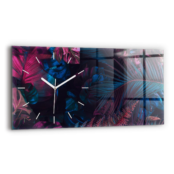 Reloj de cristal horizontal Flores exóticas