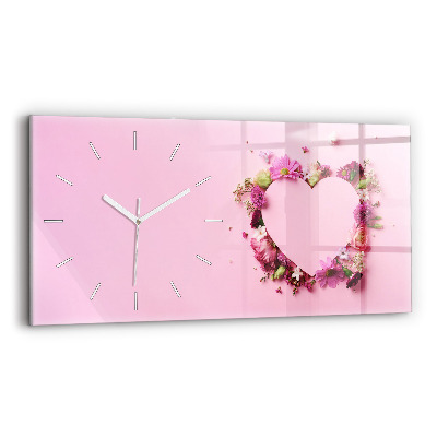Reloj horizontal Corazón de flores