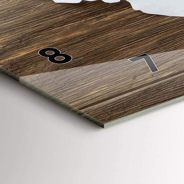 Reloj horizontal Mapa del mundo sobre tablas