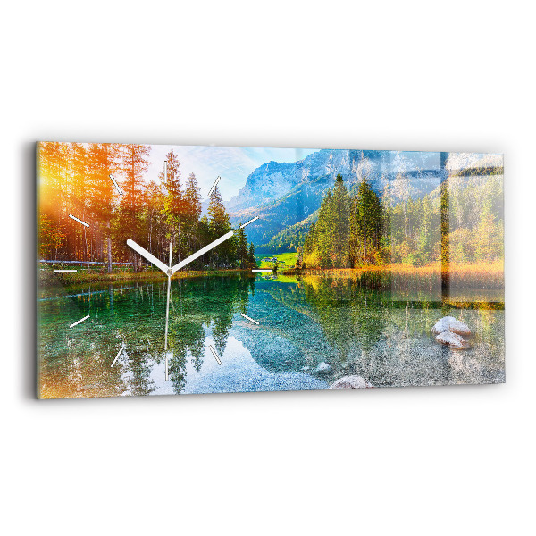 Reloj horizontal Río montañas Paisaje