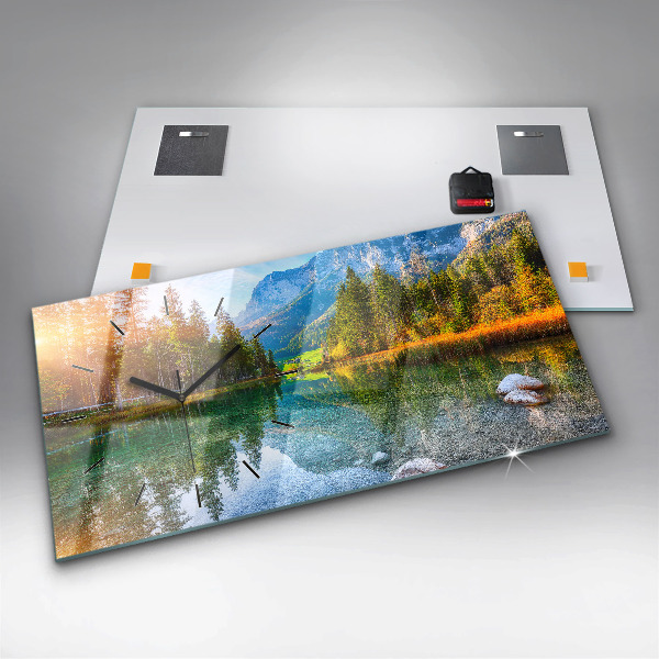 Reloj horizontal Río montañas Paisaje