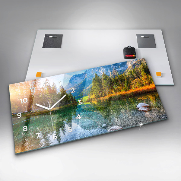 Reloj horizontal Río montañas Paisaje