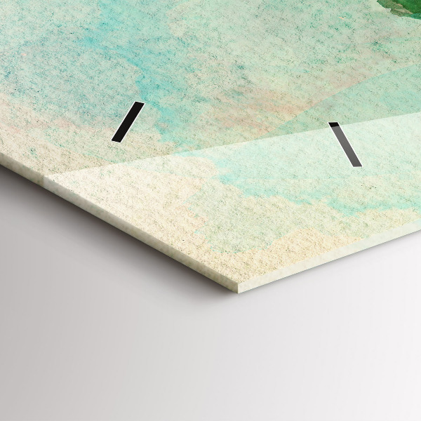 Reloj de cristal horizontal Mapa del mundo en acuarela