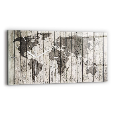 Reloj de cristal horizontal Mapa del mundo Tablones