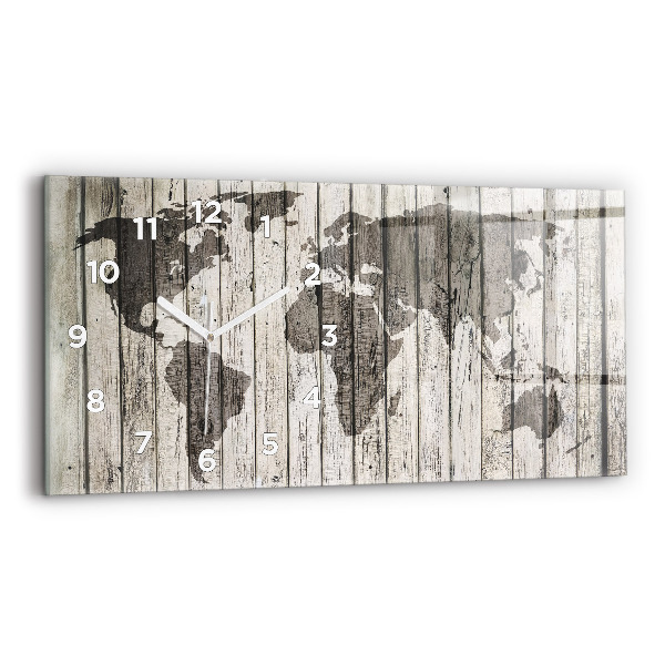 Reloj de cristal horizontal Mapa del mundo Tablones