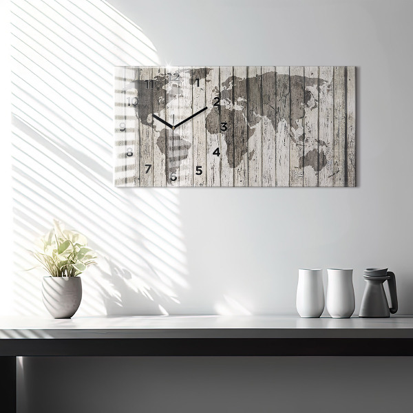 Reloj de cristal horizontal Mapa del mundo Tablones