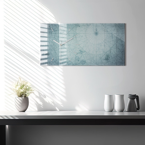 Reloj de cristal horizontal Mapa vintage