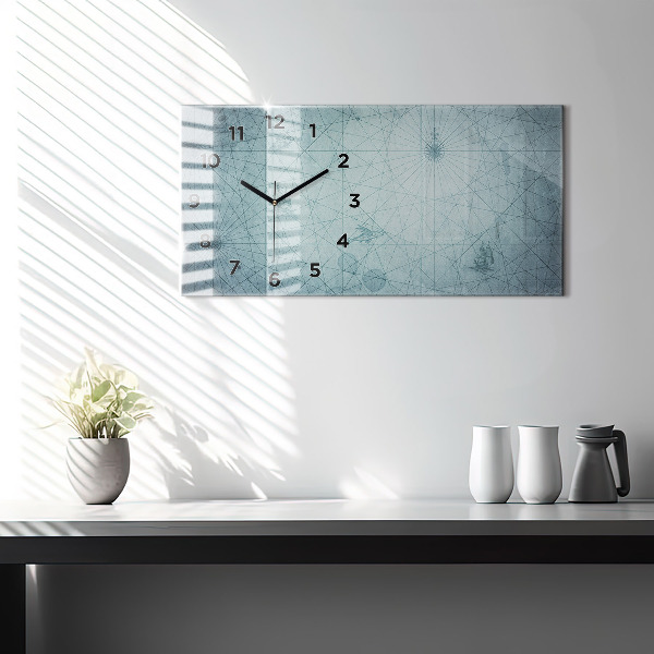 Reloj de cristal horizontal Mapa vintage