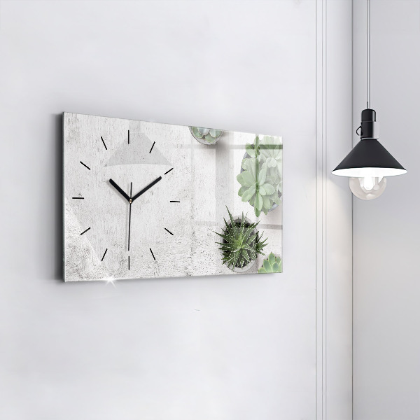 Reloj de cristal horizontal Plantas decorativas